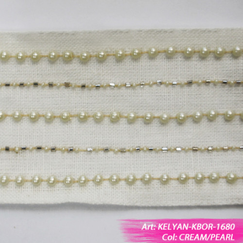 Тесьма декоративная KELYAN-KBOR-1680 Cream/Pearl Sitara от Dana Panorama - Фото