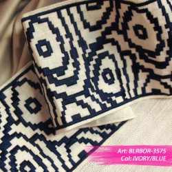 Тесьма декоративная BLRBOR-3575 Ivory/Blue Sitara от Dana Panorama